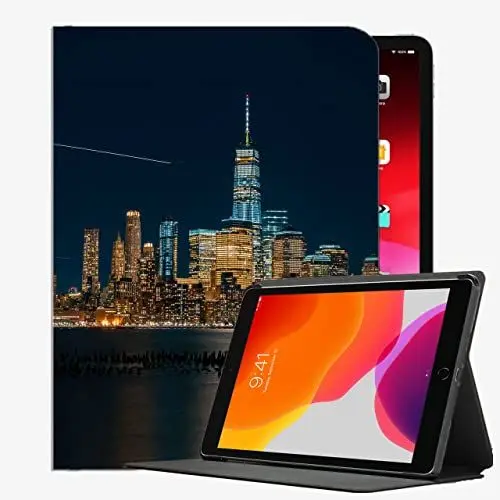 Produktbild: YENDOSTEEN Hülle für iPad Mini 5 2019 7.9 Zoll/iPad Mini 4 mit Apple Pencil Halter Auto Schlaf/Wach,Nacht in New York,USA Klappständer Schutzhülle mit Automatischem Schlaf/Aufwach