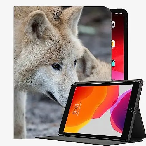 Produktbild: YENDOSTEEN Hülle für iPad Mini 5 2019 7.9 Zoll/iPad Mini 4 mit Apple Pencil Halter Auto Schlaf/Wach,Tiere Nahaufnahme Wolf Automatischem Schlaf/Aufwach