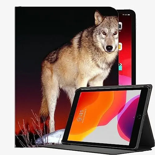 Produktbild: YENDOSTEEN Hülle kompatibel mit iPad Mini 3/ iPad Mini 2/ iPad Mini,Night Hill Hund Wolf Klappständer Schutzhülle mit Automatischem Schlaf/Aufwach