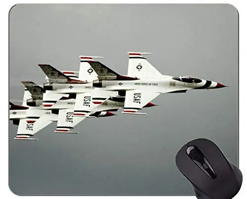 Produktbild: Naturkautschuk-Mausunterlage, rutschfeste Gummibasis Mousepad der Thunderbird-Formationsmilitärflugzeuge