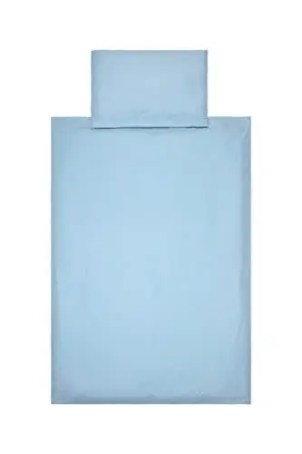 Produktbild: YENGAS Kinder-Bettwäsche-Set mit Reißverschluss 100x135 cm, einfarbig, 100% Baumwolle Renforcé (Oeko-TEX), 2 Teilig, kuschelig weicher Baby Bettbezug und Kissenbezug 40x60cm, Kind/Baby (Blau)