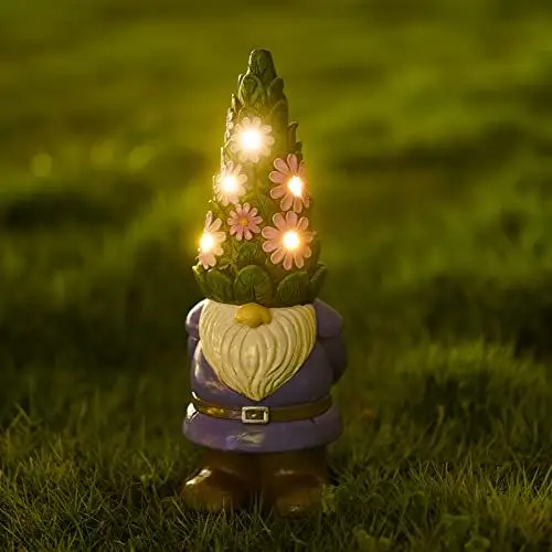 Produktbild: Yeomoo Solar Gartenzwerg Gartendeko Figuren Lustig für Außen,29CM Zwerge Garten Deko Draußen Wetterfest mit LED Solarlaterne Geschenke für Terrasse Hof Rasen Balkon