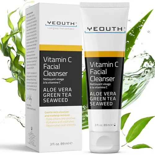 Produktbild: YEOUTH Vitamin C Gesichtsreinigung Gel mit Aloe Vera, Feuchtigkeitsspendend Cleanser Gesicht, Täglich Sanft Face Cleanser, Reinigungsgel Makeup Entferner 89ml
