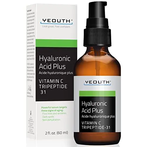 Produktbild: YEOUTH Hyaluron Serum Gesicht mit Vitamin C, Hyaluronsäure Gesichtspflege, Hyaluronic Acid Serum Minimieren Sie das Erscheinungsbild von Falten, Fleckiger und Fahler Haut 60ml