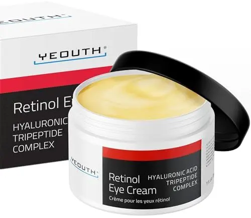 Produktbild: YEOUTH Retinol Augencreme mit Hyaluronsäure, Retinol Eye Cream für die Augenpartie Gegen Dunkle Augenringe und Schwellungen, Under Eye Cream, Augenpflege Damen und Männer 30ml
