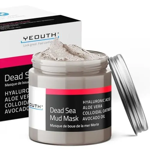 Produktbild: YEOUTH Totes Meer Schlamm Gesichtsmaske mit Hyaluronsäure und Avocadoöl, Face Mask für Glattere, Strahlendere Haut, Maske Gesicht Hautpflege 240ml