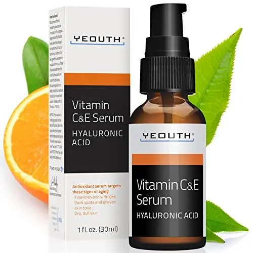 Produktbild: YEOUTH Vitamin C Serum Gesicht mit Hyaluronsaure, Serum Vitamin C Gesichtspflege, Feuchtigkeitsspendend Vitamin C Gesichtsserum, Anti Aging serum, Vitamin C Gesicht Hautpflege 30ml
