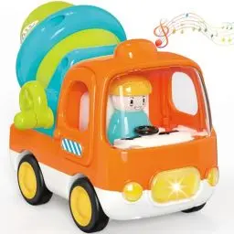 Produktbild: Yerloa Betonmischer Spielzeug ab 1 2 3 Jahre Junge Mit Musik und Licht, Spielzeugautos Kinderspielzeug ab 2 Jahre Baustellenfahrzeuge Kinder Autos Geschenk für 1 2 Jährigen Jungen