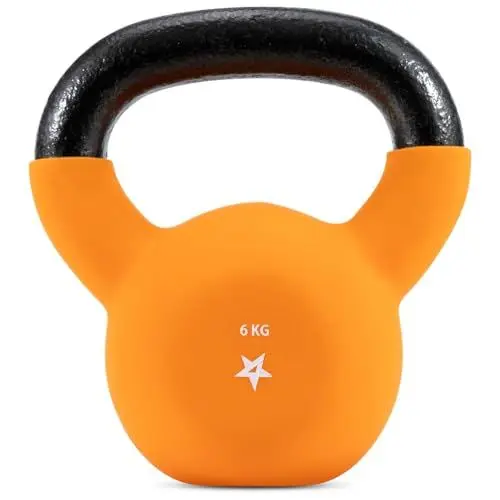 Produktbild: Yes4All HCR1 Neopren beschichtete Kettlebell, Krafttraining Kettlebells - 6KG Orange