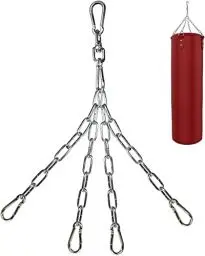 Produktbild: Yes4All 4-Punkt Stahlkette für Boxsäcke und Deckenhaken Aufhängung - 360° Rotation - Boxsack Halterung für Boxen Muay Thai, MMA - Deckenhalterung Outdoor & Indoor