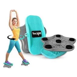 Produktbild: Yes4All Unisex-Erwachsene TSR9, Neue Generation von Taillen-Drehscheiben, Bauch Disc Übung, Board, at-Home Workout Ausrüstung für Gewichtsverlust, C. Cardio Twister – Grau/Blaugrün