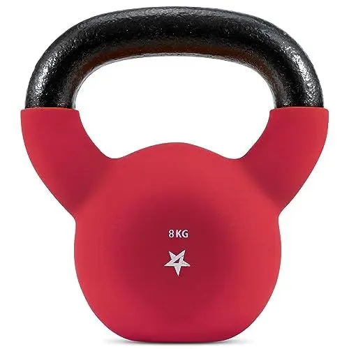 Produktbild: Yes4All WV6P Neopren beschichtete Kettlebell, Krafttraining Kettlebells - 8KG Rot