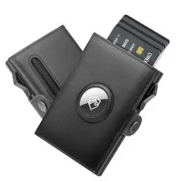 Produktbild: YESIIW Airtag Portmonee Herren mit Große Kapazität Pop-up Airtag Geldbeutel mit 7 Kartenfächer Airtag Wallet für 12 Karten & Münzfach Geldbörse Herren Airtag mit RFID Schutz, Smart Wallet for Men