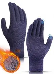 Produktbild: YESWEL Handschuhe Herren,Thermo Touchscreen, Warme Strickhandschuhe mit Fleece Innenfutter, Sporthandschuhe für Fahrrad,Laufen,Wandern,Fahren(Navy