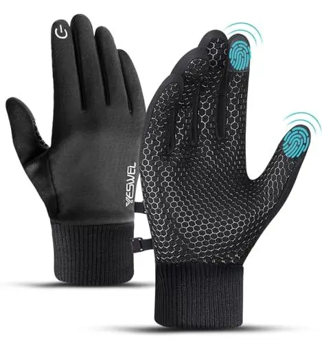 Produktbild: YESWEL Handschuhe Herren Damen,Thermo Winterhandschuhe, Winddicht Fahrradhandschuhe,Sporthandschuhe für Fahrrad,Laufen,Wandern,Fahren(Schwarze,L