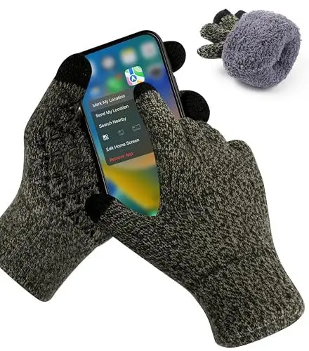Produktbild: YESWEL Handschuhe Herren Winter,Warm Winterhandschuhe Thermohandschuhe mit Fleece Futter,Rutschfest Touchscreen Strickhandschuhe,für Outdoor Aktivitäten wie Laufen,Radfahren und Skifahren (DunkelGrau)