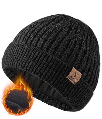 Produktbild: YESWEL Mütze Herren, Winter Beanie Mütze, Dickem Warme Wintermütze Thermo Mütze Schwarz für Männer Frauen(Schwarz)