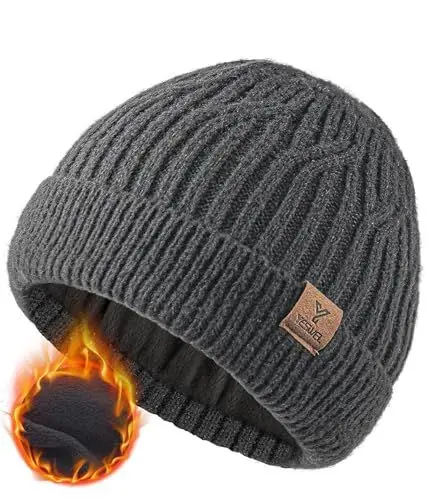 Produktbild: YESWEL Mütze Herren Damen, Thermo Wintermütze, Dickem Warme Beanie Mütze, Klassische für Männer Frauen(Dunkelgrau)