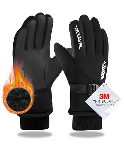Produktbild: YESWEL Touchscreen-Handschuhe, Winterhandschuhe, wasserdichte Snowboard-Handschuhe, Skihandschuhe Warme, für Herren und Frauen zum Laufen, Fahren, Radfahren und Wandern（Größe XL）