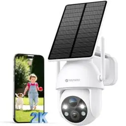 Produktbild: YESYAMO 2K Überwachungskamera Aussen Akku, 355°/90° Pan Tilt WLAN Kamera mit Farbnachtsicht, solar Kamera Überwachung außen, PIR Bewegungsmelder, Cloud/SD Storage, 2-Wege-Audio, 2,4 GHz WLAN (weiß)