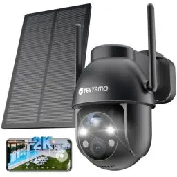 Produktbild: YESYAMO 2K Überwachungskamera Aussen Akku, 355°/90° Pan Tilt WLAN Kamera mit Farbnachtsicht, solar Kamera Überwachung außen, PIR Bewegungsmelder, IP66, Cloud/SD Storage, 2-Wege-Audio, 2,4 GHz WLAN