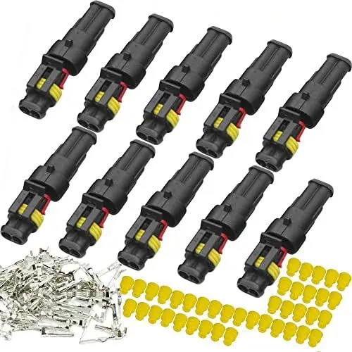 Produktbild: YETOR steckverbinder 2 polig,10 Sets Elektrische Wire Steckverbinder Kit,polig Autoelektrischer verbinder für Auto,LKW,Boots und andere Kabelverbindungen.(2pin 10 kits)