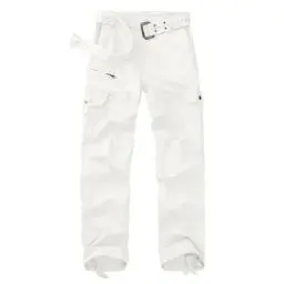 Produktbild: yeyity Cargohose Damen Hosen Multi Taschen Wanderhose Outdoorhose Baumwolle Arbeitshose Jogginghose Relaxed-Fit Trekkinghose Militär Hose Streetwear(Weiß,2087,40)