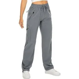 Produktbild: yeyity Wanderhose Damen Leichter Quick Dry Outdoorhose Atmungsaktiv Cargohose UV-Schutz Trekkinghose Funktionshose Jogginghose(6608,Grey,M)