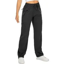 Produktbild: yeyity Wanderhose Damen Leichter Quick Dry Outdoorhose Atmungsaktiv Cargohose UV-Schutz Trekkinghose Funktionshose Jogginghose(6608,Black,S)