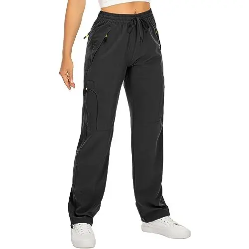 Produktbild: yeyity Wanderhose Damen Leichter Quick Dry Outdoorhose Atmungsaktiv Cargohose UV-Schutz Trekkinghose Funktionshose Jogginghose(6608,Black,S)