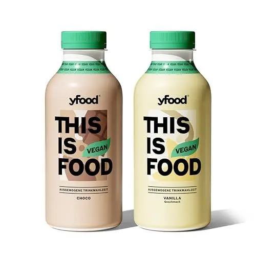 Produktbild: yfood Vegan Dream Team, 12 x 500ml, Vegan Choco & Vegan Vanille, THIS IS FOOD Drinks, Leckere Trinkmahlzeit für unterwegs, inkl. 3 € Pfand