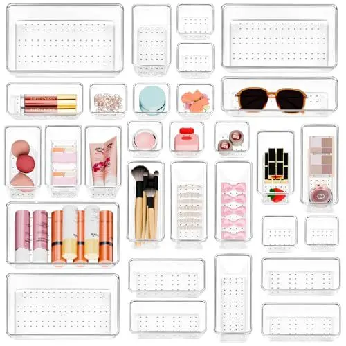 Produktbild: YFXCVSL 30 Stücke Schubladen Ordnungssystem,4 Größen Schubladen Organizer,Schminktisch Organizer,schreibtisch organizer schubladen