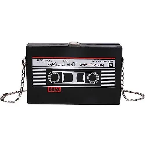 Produktbild: YGCHEN Kassetten Handtasche 90er Jahren Umhängetasche Retro Tasche Kassette Handtasche Damen Schultertasche Disco Party Dekoration 80er 90er Jahre Musik Handtaschen für Damen Mädchen