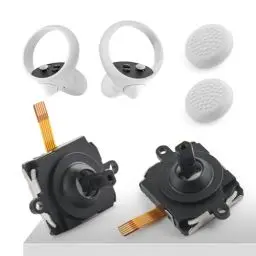 Produktbild: YHX-OU Joystick Gamecontroller für Oculus Quest 2 Analog-Sticks Controller Ersatz 3D Joystick Analog Stick Zubehör Sticks Joystick-2Pcs + 4Pcs für Oculus Quest 2 Weiß Controller Cap Sets