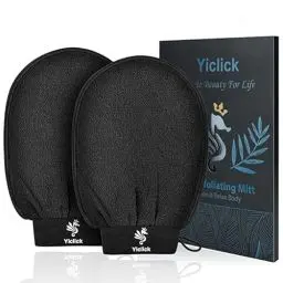 Produktbild: Yiclick Koreanische Peeling-Handschuhe, Peelinghandschuh für Bad - Peeling Handschuh Körperpeeling - abgestorbene Haut Entferner für Damen und Herren - exfoliating glove, peeling, body scrub (Black)