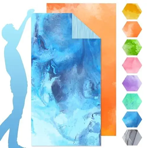 Produktbild: YICTION 2 Pack Mikrofaser Strandtuch XXL 180 x 90 cm, Microfaser Badetuch Groß, Ultra leicht, Schnelltrocknend & Sandfrei Microfaser Handtücher für Strand, Schwimmbad, Reisen, Yoga