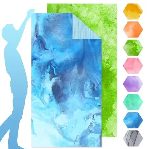 Produktbild: YICTION Mikrofaser Strandtuch XXL 180 x 90 cm, 2 Pack Microfaser Badetuch Groß, Ultra leicht, Schnelltrocknend & Sandfrei Microfaser Handtücher für Strand, Schwimmbad, Reisen, Yoga