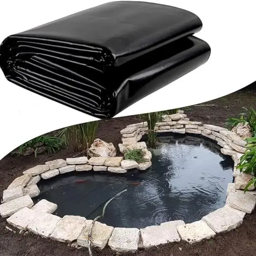 Produktbild: Yidelchon 0.2mm HDPE Teichfolie Für Wasser Gartenteiche, Bäche, Brunnen, Wasserfälle, Koi-Teiche 1x1m 2x3m 5x12m 7x10m 12x12m Teichmembran Teichfolien(Size:4x4.0m)