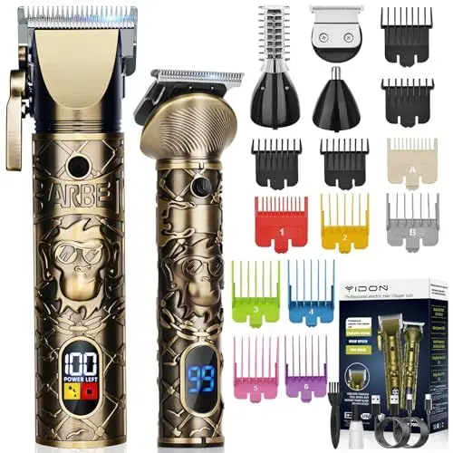 Produktbild: YIDON Profi Haarschneidemaschine Set, Barttrimmer Herren, Multifunktionale Clipper Haarschneider, Präzisionstrimmer mit LED-Anzeige,Haare/Bart/Styling/Konturen/Koteletten Barber Rasierer Set