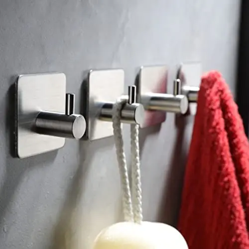 Produktbild: YIGII Haken Selbstklebend Handtuchhaken ohne Bohren Edelstahl Wandhaken Klebehaken Handtuchhalter für Badezimmer, Handtuch Haken 4 STÜCK