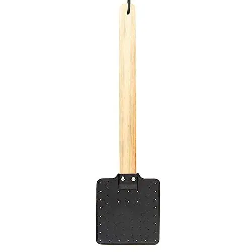 Produktbild: Yiida Fliegenklatsche, Fliegenklatsche Stabil, Fliegenklatsche Leder, 17,3 Zoll Heavy Duty Fliegenklatsche, Jumbo Fliegenklatsche Mit Strapazierfähigem Holzgriff PU-Leder Schwarz