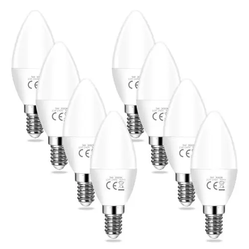 Produktbild: YIIFELL E14 Led Warmweiss, Glühbirne E14, 8er-Pack, 5w Ersetzt 40W Glühbirne, 2700k Nicht Dimmbar, Warmweiß 200° Abstrahlwinkel AC 220-240V (Warmweiß)