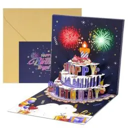 Produktbild: YIIFELL Geburtstagskarte 3D Geburtstagskarten Musik Pop Up Geburtstagskarte, Happy Birthday Geburtstagskarte Geschenke FüR Frau, Mann, Kinde (Strawberry Cream)