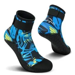 Produktbild: Yikayin Neoprensocken, 3mm Wattsocken Tauchsocken für Männer Damen Herren Frauen, Schwimmsocken Beachsocken für Schnorcheln Kajakfahren Jetskifahren SUP - Blau M
