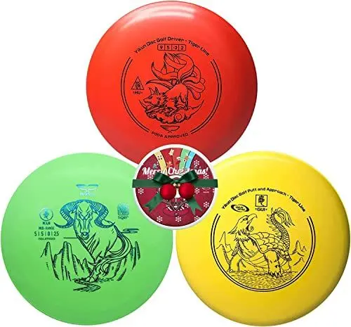 Produktbild: Yikun Scheiben Professional Disc Golf Set 4 in 1|PDGA Approved|Putter Midrange Driver Disc|165–176 g|Perfect Outdoor Spiele für Kinder und Erwachsene…