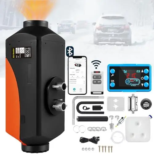 Produktbild: YiLFo 12V 24V Standheizung Diesel, 8KW Dieselheizung, mit LCD-Display, Infrarot Fernbedienung und Bluetooth-APP Steuerung, 10 Liter großer Kraftstofftank, Schnelles Aufheizen für Autos LKWs Boote