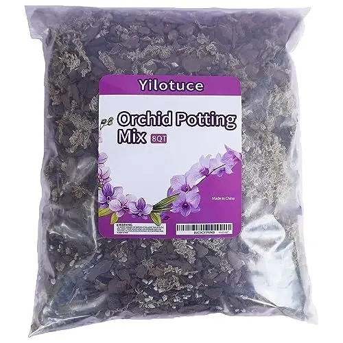 Produktbild: Yilotuce Natürliche Bio-Orchideenerde, ideal für Phalaenopsis Aller Art, 8 Liter mit Pinienrinde, Gartenbaukohle, Perlit und Sphagnum Moos