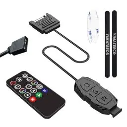 Produktbild: YIMATEECO ARGB Controller, 5V 3-polige ARGB Kontrolleur Eingebauter Lichtmodus SATA-Netzteil mit 14 Key RGB Wireless Fernbedienung für Mainboards ohne 5V ARGB, DIY ARGB Lüfter, Lichtstreifen