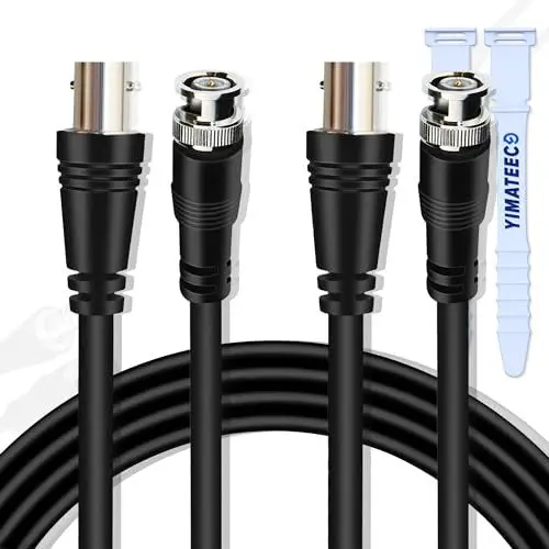 Produktbild: YIMATEECO Koaxialkabel RG59 BNC Verlängerungskabel 1M, BNC Stecker auf Buchse, CCTV Überwachungskamera Kamera Kable 23AWG 75Ohm für CCTV-System, Kamera (Schwarz, 2Stü, 1M Video Kabel)