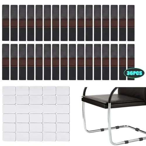 Produktbild: Yimomoyi 36 Stück Stuhlbeinschoner, Bodenschoner für Stühle, Chair Leg Floor Protectors mit Klettverschlus, Filzgleiter für Schwingstühle, Rutschfestigkeit und Lärmreduzierung